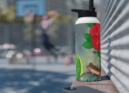 Una Noche en Puerto Rican - Coquí & Amapola Stainless Steel Water Bottle — Heritage Pride