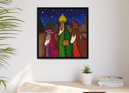 Three Wise Men Matte Canvas Framed – Puerto Rican Nativity Art