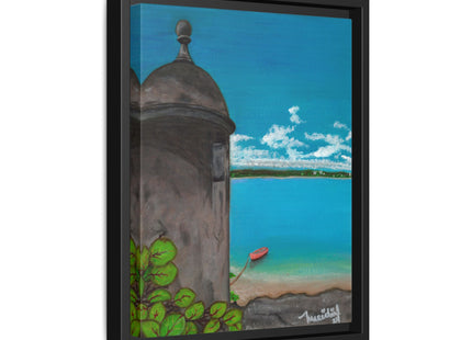 De Pezca en San Juan Matte Canvas Framed