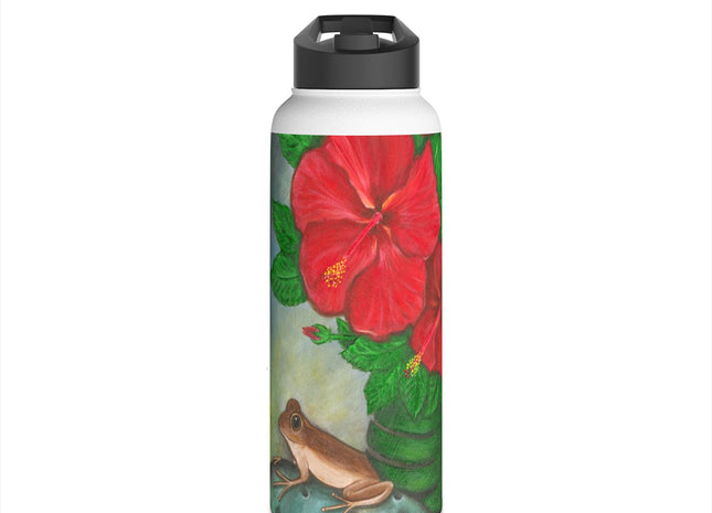 Una Noche en Puerto Rican - Coquí & Amapola Stainless Steel Water Bottle — Heritage Pride