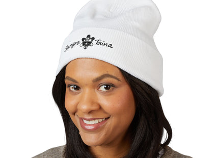 Taino Symbol Beanie Hat Embroidered with Sangre Taina Logo - Classic