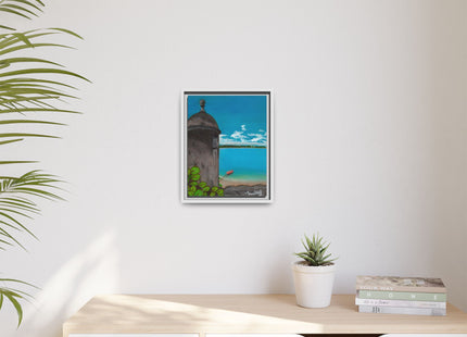 De Pezca en San Juan Matte Canvas Framed