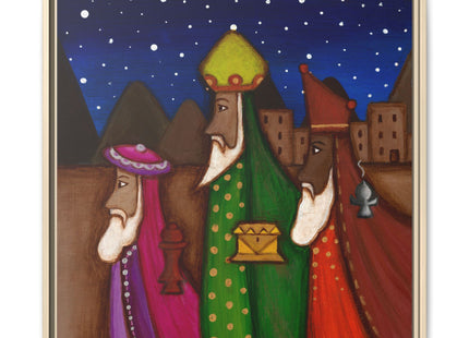 Three Wise Men Matte Canvas Framed – Puerto Rican Nativity Art