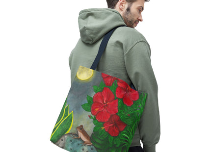 Una Noche en Puerto Rico with coqui and amapolas - Tote Bag