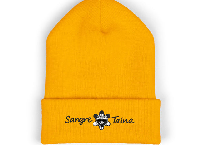 Taino Symbol Beanie Hat Embroidered with Sangre Taina Logo - Classic