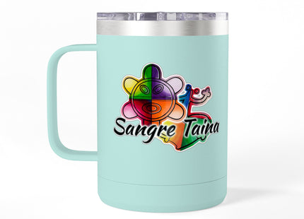Mug Tumbler with Taino Coqui Frog and Sol Taino Symbol
