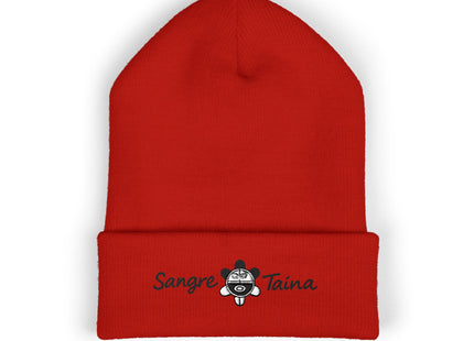 Taino Symbol Beanie Hat Embroidered with Sangre Taina Logo - Classic