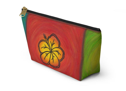 Tropical Hibiscus Symbol Make-up, Accessories Pouch with T‑Bottom
