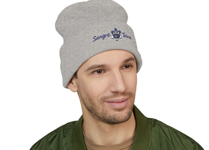 Taino Symbol Beanie Hat Embroidered with Sangre Taina Logo - Classic