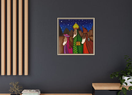 Three Wise Men Matte Canvas Framed – Puerto Rican Nativity Art