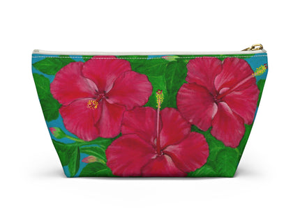 Trio Amapola - Tropical Hibiscus Make-up, Accessories Pouch / Bag with T‑Bottom