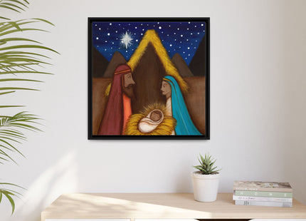 Nativity Canvas Framed – Puerto Rican Nativity Art