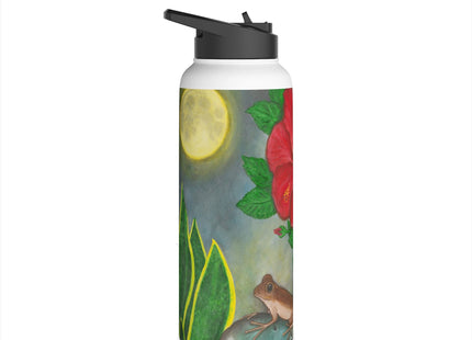 Una Noche en Puerto Rican - Coquí & Amapola Stainless Steel Water Bottle — Heritage Pride