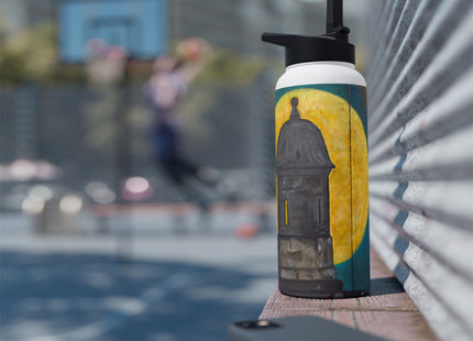 Garita at Night - La Garita del Morro Night View Stainless Steel Water Bottle