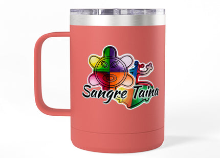 Mug Tumbler with Taino Coqui Frog and Sol Taino Symbol