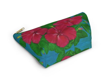 Trio Amapola - Tropical Hibiscus Make-up, Accessories Pouch / Bag with T‑Bottom