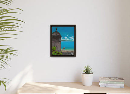 De Pezca en San Juan Matte Canvas Framed