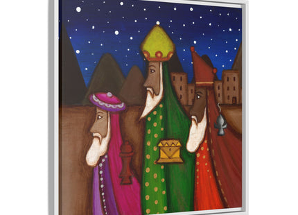 Three Wise Men Matte Canvas Framed – Puerto Rican Nativity Art