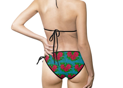Trio Amapolas - Floral Print Bikini — Women's Tie-Side Triangle Swimsuit