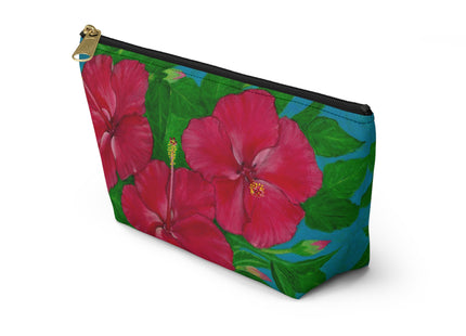 Trio Amapola - Tropical Hibiscus Make-up, Accessories Pouch / Bag with T‑Bottom