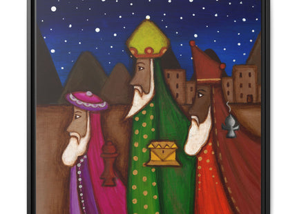 Three Wise Men Matte Canvas Framed – Puerto Rican Nativity Art
