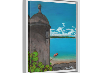 De Pezca en San Juan Matte Canvas Framed