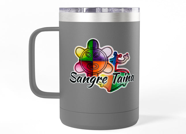 Mug Tumbler with Taino Coqui Frog and Sol Taino Symbol