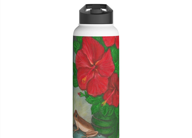 Una Noche en Puerto Rican - Coquí & Amapola Stainless Steel Water Bottle — Heritage Pride