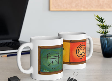 Hieroglyphics Taino Symbols Ceramic Mug —  Coffee Cup (11oz & 15oz)