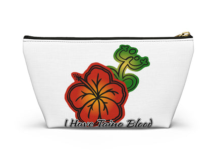 I Have Taino Blood Pouch — Taino Hieroglyphics design cosmetic T-Bottom Bag (white)