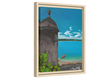De Pezca en San Juan Matte Canvas Framed