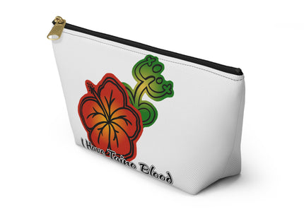 I Have Taino Blood Pouch — Taino Hieroglyphics design cosmetic T-Bottom Bag (white)